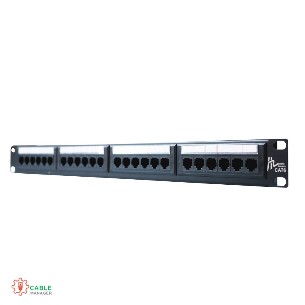 پچ-پنل-24-پورت-دارای-کیستون-CAT6-UTP-هرتز-نتورک